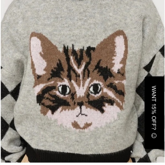 LAZY OAF 🐈　S Cat sweater - Picture 3 of 9